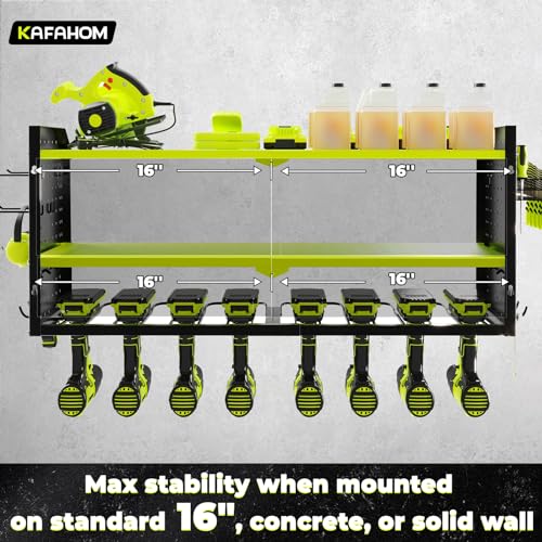 Power Tool Organizer with Charging Station (8 DRILL GREEN / Green-32 inches)