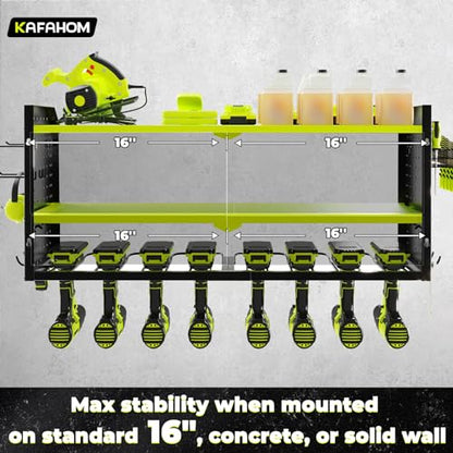 Power Tool Organizer with Charging Station (8 DRILL GREEN / Green-32 inches)