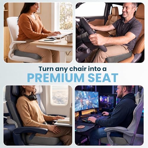 Extra Large Gel & Memory Foam Seat Cushion (Charcoal / X-Large)