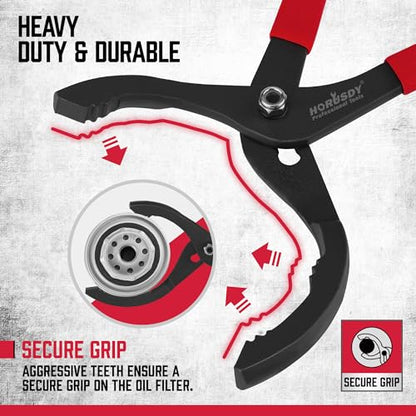 12" Adjustable Oil Filter Pliers (Red)
