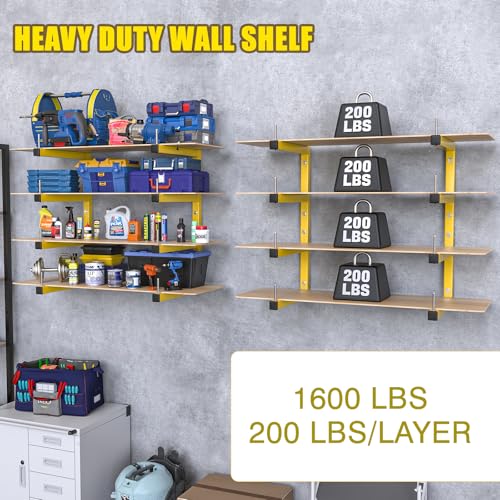 4 Pack Lumber Storage Rack (Yellow / D– 4 Pack, 8-Tier)