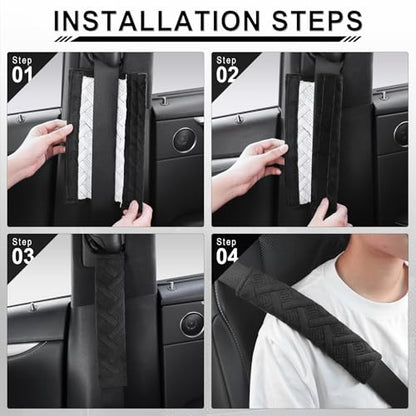2 Pack Universal Car Seat Belt Pads Cover for A More Comfortable Driving (black)