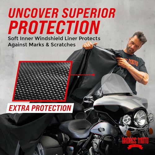 Fits Harley Davidson Trike Cover (Badass Black / [HD TRIKE] 110"L x 61"W x 55"H)