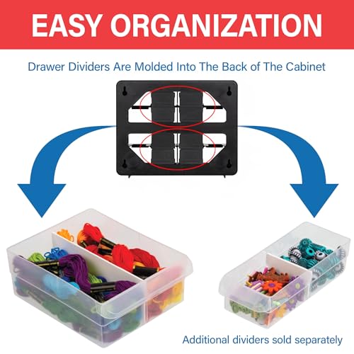 16 Drawer Plastic Storage Cabinet (Black / 16 Drawer / 1 Pack)