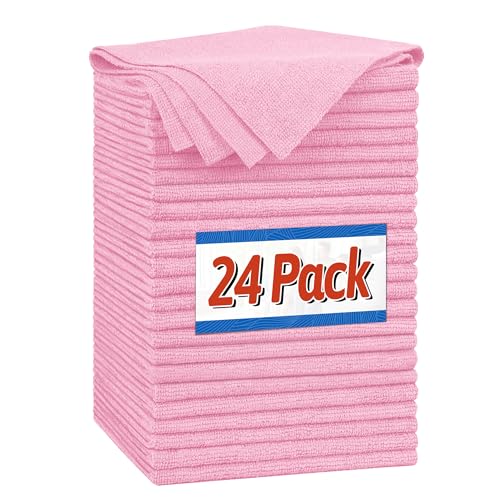 Microfiber Cleaning Cloth (24PK / Pink)