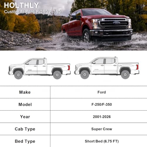 10 Layers Truck Cover Waterproof All Weather Custom Fit Ford F (Black Gray / Custom Fit for Ford F-250 F-350)