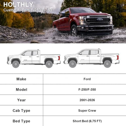 10 Layers Truck Cover Waterproof All Weather Custom Fit Ford F (Black Gray / Custom Fit for Ford F-250 F-350)