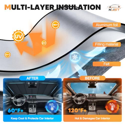 Windshield Sun Shade Compatible for Toyota Tacoma 2016 (FOR | Thickened Toyota Tacoma 2016-2023)