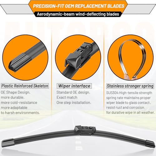 Windshield Wiper Blade Replacement for Mazda CX5 CX9 2017 (24+18+14)