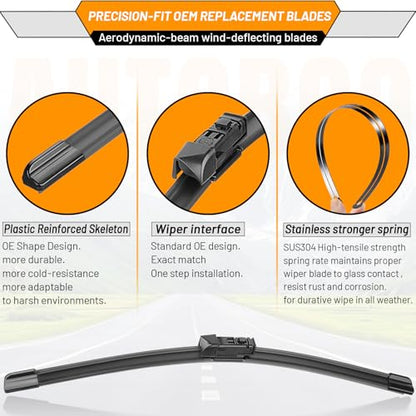 Windshield Wiper Blade Replacement for Mazda CX5 CX9 2017 (24+18+14)