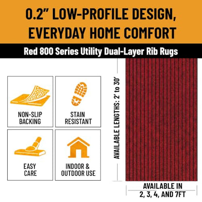 2x48 Hallway Runner Rug (Red / 2' x 48' (Runner))