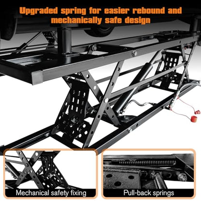7000 LBS Portable Car Lift with Extension Plates for Garage Use (Black)