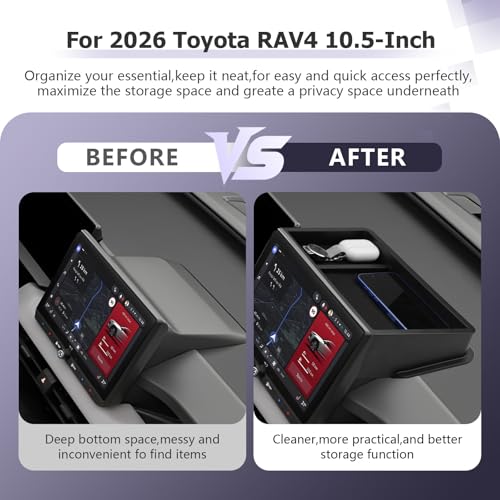 2026 RAV 4 Dashboard Storage Tray Compatible with 2026 Toyota RAV 4 Accessories Behind Screen Organizer 2026 RAV4 LE