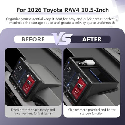 2026 RAV 4 Dashboard Storage Tray Compatible with 2026 Toyota RAV 4 Accessories Behind Screen Organizer 2026 RAV4 LE