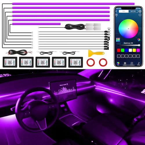 Acrylic Interior Car LED Strip Light with Wireless APP (RGB Color 18 in 1)