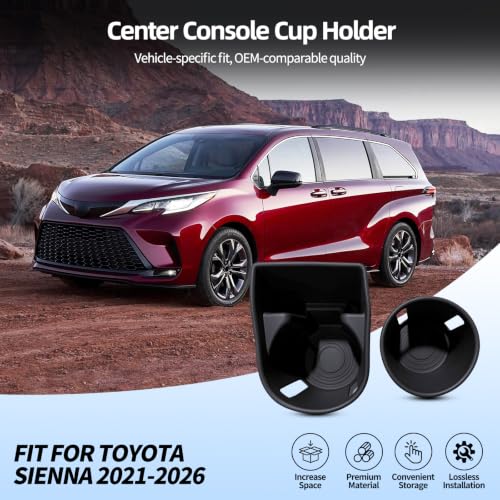 2PCS Upgraded Center Console Cup Holder Inserts for Toyota (Gray)