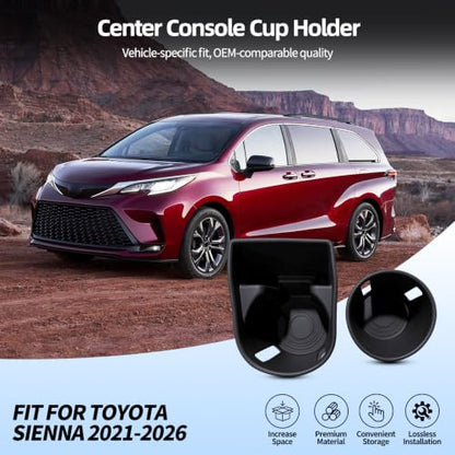 2PCS Upgraded Center Console Cup Holder Inserts for Toyota (Gray)