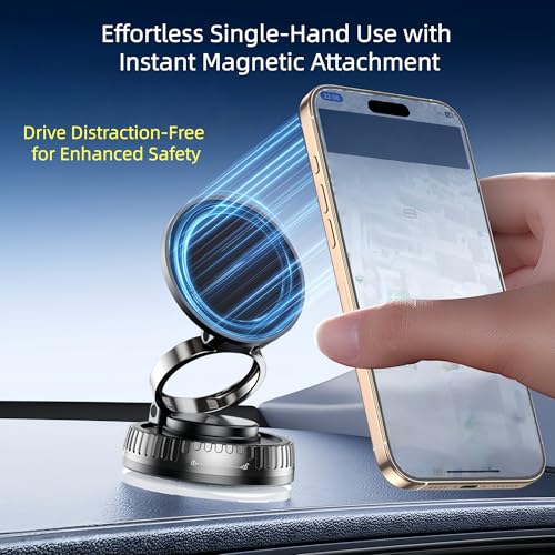 Magnetic Car Phone Mount for MagSafe (C. J36-White Base)