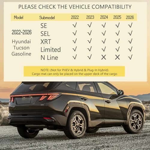Floor Mats for Hyundai Tucson 2022 (9 For Tucson 2022-2026 Gas)