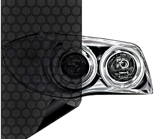 Extra Wide Headlight Taillight Vinyl Tint Wrap 16 Inch x 60 Inch Roll (16" x 60" / Hex+ Dark Smoke)