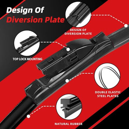 Windshield Wiper Blades Replacement for Subaru Forester 2019 (26"+17"+14"(Top Lock))