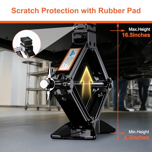 2.5T Scissor Jack Car Tire Changing Emergency Kit (2.5Ton / Black)