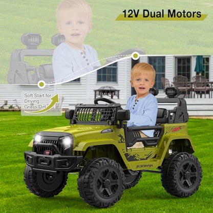 12V Kids Electric Ride On Truck Car w (Green)
