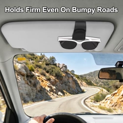 2 Packs Magnetic Sunglasses Holder for Car (Black 2 Pack)