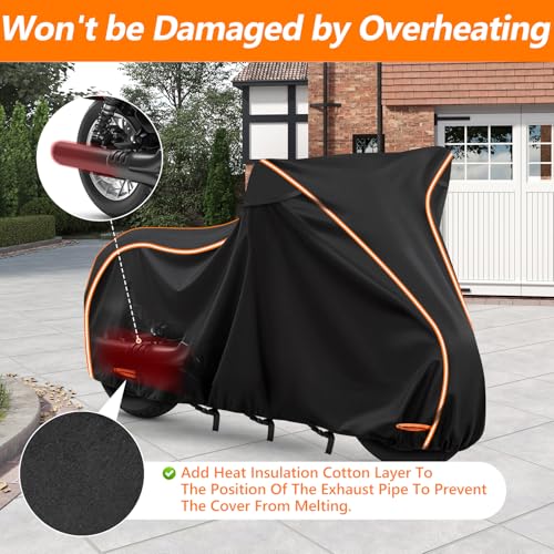 Motorcycle Cover for Harley Davidson Sport Model 420D & Cotton Lining (Black / for Sport Models Nightster)