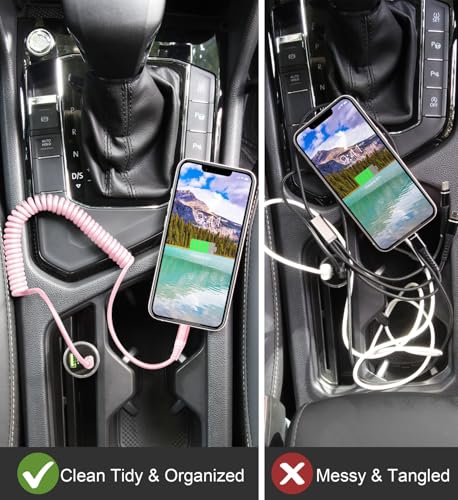 iPhone Charger Cable for Car 3FT (3FT / USB A to Lightning / Pink)