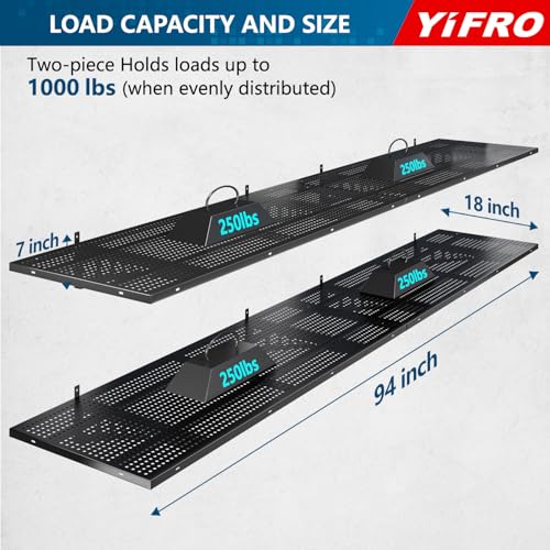 4 Pack 1.5x4ft Heavy Duty Garage Wall Shelving (Black / 1.5x4ft-4pack)