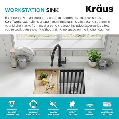 Stainless Steel 27 in Undermount Kitchen Sink KWU110 (Stainless Steel / 27 inch / Sink)