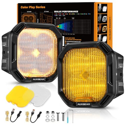 Color Play Series SAE Fog Lights (Color Play 3 Inch Amber/White Fog & DRL)