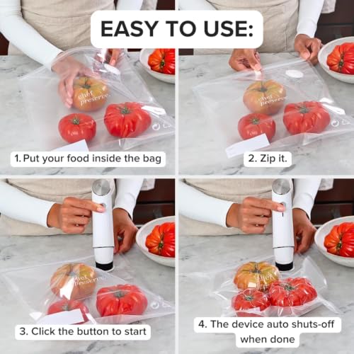 Compact Vacuum Sealer for Food (Vacuum Sealer + 20 Bags)