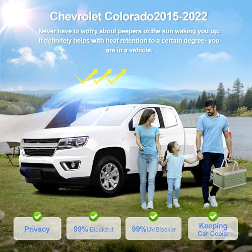 6pcs Car Window Shades for Chevrolet Colorado 2015 (for Colorado2015-2022)