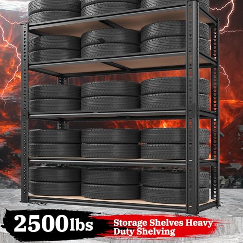 40" W Storage Shelves Load 2500Lbs for Garage Pantry Closet Kitchen (40"W x 19.7''D x 72''H)
