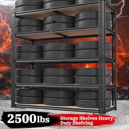 40" W Storage Shelves Load 2500Lbs for Garage Pantry Closet Kitchen (40"W x 19.7''D x 72''H)