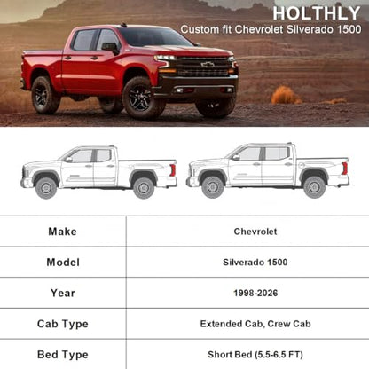 10 Layers Truck Cover Waterproof All Weather Custom Fit Chevrolet Silverado 1500 (Black Gray / Custom Fit for Chevrolet Silverado 1500)