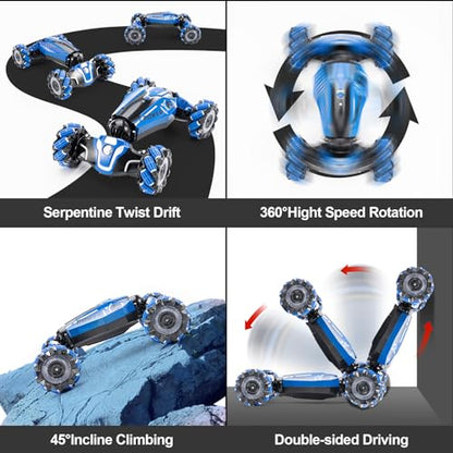 Remote Controlled Gesture Stunt Car (Deep Blue)