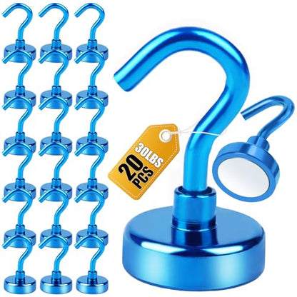 Magnetic Hooks 20pcs 30lbs+ Cruise Essentials 2026 Magnet Hook Blue (Blue / 0.63in)