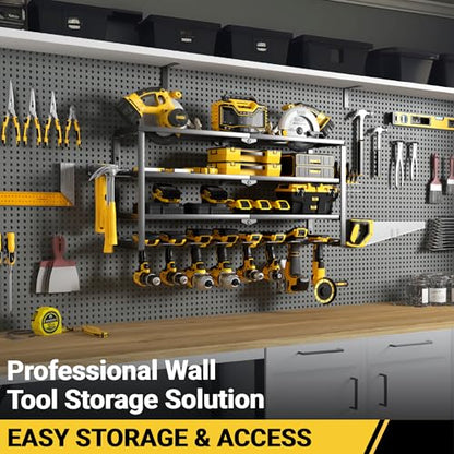 4 Layer Power Tool Organizer Wall Mount (32 Inch 8 Drills Holder)