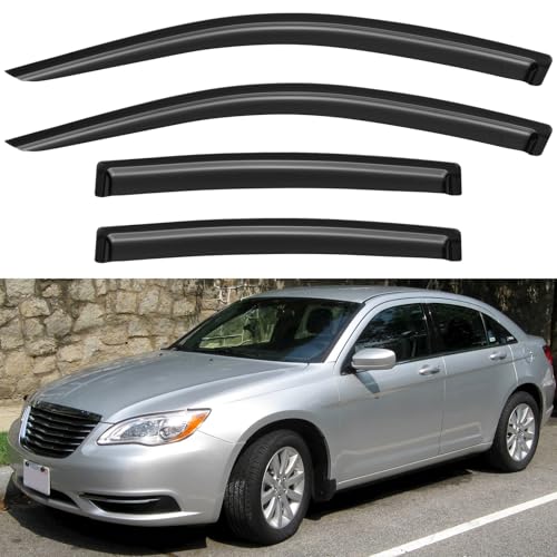 Window Visors Rain Guards for 2011 2012 2013 2014 Chrysler 200 (2011-2014 Chrysler 200)