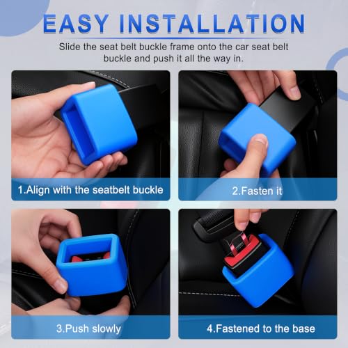 2PCS Seat Belt Buckle Holder (Fluorescent Blue)
