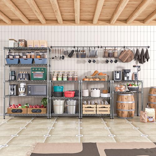 1750 lbs Steel Storage Shelving 5 (5 Tier, 17.7" D x 47.2" W x 72.3" H / Black)