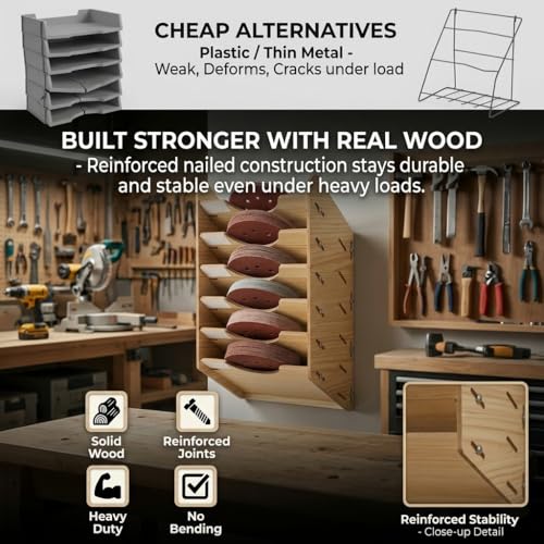 6 Tier Hanging Wooden Sandpaper Storage Holder (6-Tier / 1 Set)