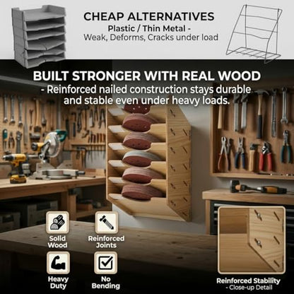 6 Tier Hanging Wooden Sandpaper Storage Holder (6-Tier / 1 Set)
