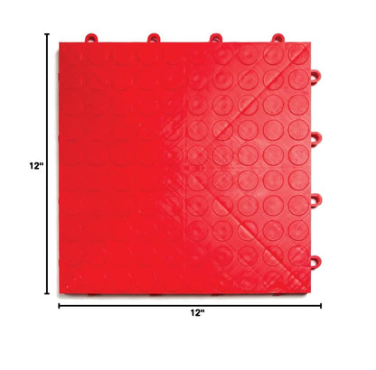 SnapLock GarageDeck 12"x12" Interlocking Garage Floor Tiles (24 Pack / Red)