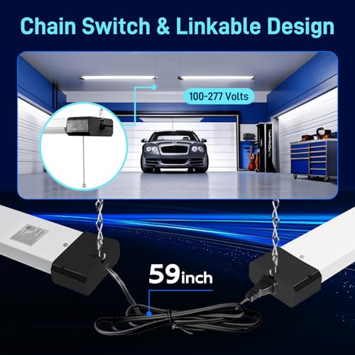 4FT Linkable LED Shop Light for Garage (Black / 4ft-60w)