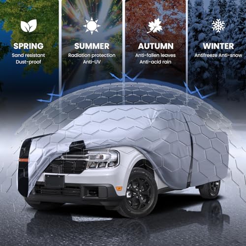 Multi Layer Ford Maverick Truck Cover (W.Fit Maverick(2021-2026) SuperCrew Cab SB / White Truck Cover)