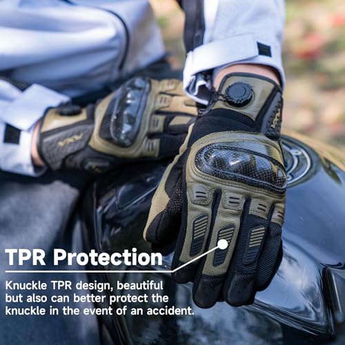 High Protection Motorcycle Gloves for Men (X-Large / Green)